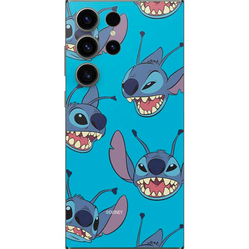 Disney Lilo and Stitch Face Expression Pattern Galaxy S25 Ultra Skin